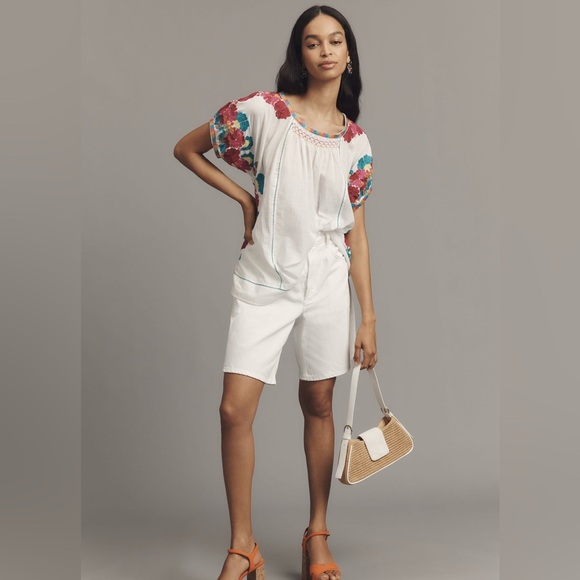Function & Fringe Edit | Embroidered Floral White Top - Picture 4 of 5